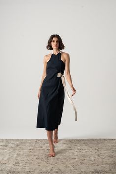 Zulu Linen Wrap Dress in Navy - LUXMII Feminine Fashion Style, Casual Wrap Dress, Dinner Dresses, Linen Wrap Dress, White Wrap Dress, Feminine Fashion, Linen Clothing, Linen Midi Dress, Midi Wrap Dress