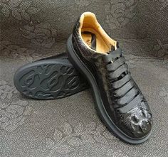 Searching for a fresh way to elevate your style? Consider investing in these men's casual shoes. Designed with a notable alligator pattern, they exude charm and novelty. Crafted from crocodile skin leather upper, they ensure durability and longevity. The lace-up closure provides a secure fit, while the rubber outsole offers traction and stability. With a full-grain leather insole, they provide comfort and support. Don't miss out—it's hot-selling!SpecificationsBrand Name: GeraldBlack Shoes Type: BasicOrigin: Mainland ChinaSeason: Spring/AutumnUpper Material: Crocodile SkinFit: Fits true to size, take your normal sizeModel Number: LKC-0597Closure Type: Lace-upItem Type: casual shoesDepartment Name: AdultOutsole Material: RubberPattern Type: SolidOccasion: CasualInsole Material: Full Grain Le Lace-up Leather Shoes With Crocodile Pattern, Leather Lace-up Sneakers With Crocodile Pattern, Lace-up Leather Sneakers With Crocodile Pattern, Black Low-top Sneakers With Crocodile Pattern, Casual Lace-up Patent Leather Shoes, Black Leather Shoes With Alligator Pattern, Luxury Leather Sneakers With Crocodile Pattern, Luxury Low-top Crocodile Pattern Sneakers, Casual Patent Leather Shoes With Textured Sole