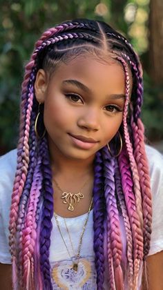 Explore the magic of kids boho knotless braids with rainbow tips. Click to see more unique styles and save for future inspiration! #KidsHairstyles #ColorfulBraids #BohoChic Mixed Color Boho Box Braids, Rainbow Cornrows, Rainbow Braids For Kids, Rainbow Braids For Black Women, Kids Boho Knotless Braids, Box Braids Rainbow, Rainbow Box Braids Ombre, Kid Boho Braids, Boho Knotless Braids With Color