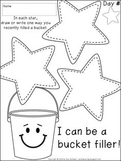 a bucket filled with stars and the words i can be a bucket filler