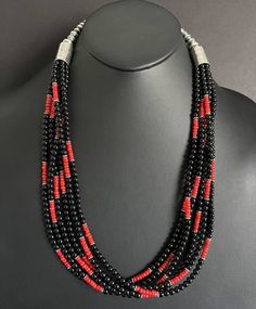 Sterling Silver Multi Strand Black Onyx with Coral Bead Necklace. 26 Inch Best Offers Accepted! Black Multi-strand Necklace With Silver Beads, Traditional Black Multi-strand Jewelry, Luxury Black Necklace With Polished Beads, Traditional Multi-strand Black Beaded Necklaces, Traditional Black Multi-strand Beaded Necklaces, Traditional Black Gemstone Beads, Traditional Black Necklace With Faceted Beads, Traditional Black Necklaces With Silver Beads, Traditional Black Necklace With Silver Beads