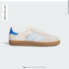 Brand New, I Bought A Mens 7.5 Thinking It Was Womens But Fit Like Womens 8.5 Gazelle Indoor Shoes, Cute Fall Shoes, Adidas Gazelle Blue, Adidas Gazelle Women, Adidas Gazelles, Gazelle Adidas, Adidas White Shoes, Cute Adidas Shoes, Adidas Gazelle Indoor