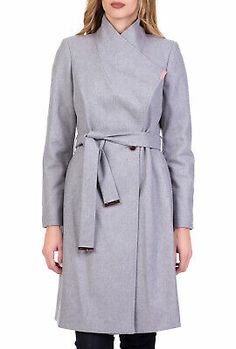 ad eBay - TED BAKER Sandra grey wool cashmere high neck belted wrap long dress coat 5 16 - Buy Now, click the link (eBay) Designer Belted Outerwear For Fall, Chic Fitted Wool Coat With Belted Cuffs, Fitted Formal Outerwear With Belt, Formal Long Sleeve Belted Outerwear, Fitted Wool Coat With Belted Cuffs For Fall, Designer Long Sleeve Wool Coat For Office, Fitted Winter Outerwear With Belted Cuffs, Designer Long Sleeve Belted Outerwear, Tailored Long Sleeve Outerwear With Belt