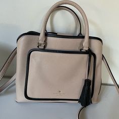 Beige Nwt 12”Lx6”Wx9”H Kate Spade Beige Top Handle Satchel, Kate Spade Beige Satchel With Double Handle, Kate Spade Beige Crossbody Satchel, Kate Spade Beige Shoulder Bag With Handles, Kate Spade Beige Satchel With Detachable Handle, Kate Spade Beige Satchel With Detachable Strap, Beige Kate Spade Shoulder Bag With Handles, Kate Spade Beige Double Handle Satchel, Kate Spade Beige Satchel For Shopping