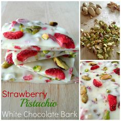 strawberry pistachio white chocolate bark