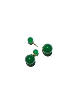 seree-orbit-duo-double-ended-jade-stone-stud-earrings Jade Earrings Stud, Gold Jade Earrings With Natural Stones, Green Jade Earrings With Gemstone Beads, Gold Jade Gemstone Earrings, Luxury Jade Gemstone Earrings, September Birthstone Jewelry, Jade Earrings, Stone Studs, Natural Jade