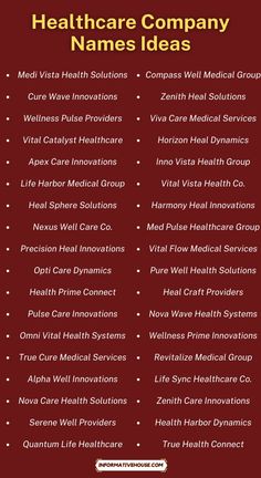 the health care company names list