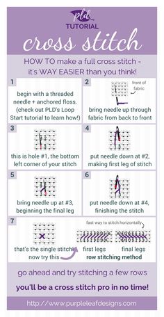 the instructions for how to make a cross stitch pattern