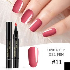 3 in 1 Step Nail Polish Pen 5ml Nail Gel Painting Varnish Pen Nail Varnish Nail Tool Without And Top Coat Description: Size: 5 mL.  Color: 11#. Nail Polish Pens, Nail Pen, Makeup Nails Art, Diy Nail Polish, Nail Polish Kits, Gel Lacquer, Nail Polish Sets, Womens Nails, Nail Varnish