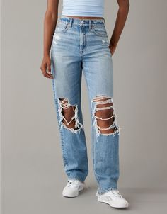 Baggy Ripped Jeans, Cute Ripped Jeans, Fest Outfits, Trendy Outfits For Teens, Summer Jeans, Cute Preppy Outfits, Cute Jeans, Cute Everyday Outfits, Back To School Outfits