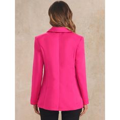 This women's blazer features a large lapel that creates a V-neck effect. It has long sleeves, a lapel collar, and one front button design. Made from 100% Polyester, it offers a regular fit for all-day comfort. The blazer is single-breasted with a fitted waist, making it suitable for various occasions such as office, work, business meetings, school, and formal events. Pair it with jeans for a polished look. Machine washable for easy care. Women's Office, Spring Blazer, Business Casual Blazer, Formal Blazer, Womens Office, Shiny Jacket, Quilted Puffer Jacket, Casual Blazer, Tweed Blazer