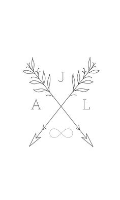 the letters j and l are made up of branches with leaves on top of them