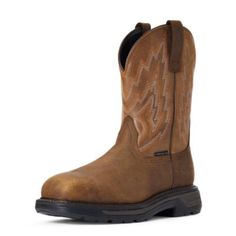 Ariat International Men's Big Rig Western Composite Toe Work Boot, 10033965 Brown Abrasion-resistant Round Toe Boots, Brown Abrasion-resistant Work Boots With Round Toe, Western Style Snip Toe Work Boots, Western Work Boots, Pull On Work Boots, Composite Toe Work Boots, Western Work, Steel Toe Work Boots, Work Boots Men