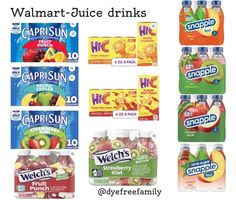 walmart juice drinks are displayed in this advertisement