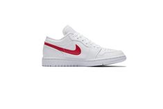 WOMEN'S NIKE AIR JORDAN 1 RETRO LOW STYLE # AO9944-161 COLOR: WHITE/UNIVERSITY RED-WHITE Women Jordan 1 Low Orange, Air Jordan Low Orange, Jordan 1 Lows Red, Red Low-top Jordan Shoes For Streetwear, Red Low-top Breathable Jordan Shoes, Wmns Air Jordan 1, Nike Air Jordan 1 Retro, Nike Air Jordan 1, Jordan 1 Low