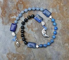 Blue Moon Pagan Prayer Beads Moon Goddess by IndigoDesertMoon Witches Ladder, Gemstone Accessories, Pagan Prayer, Pagan Prayer Beads, Soul Work, Moon Blue, Magic Crafts, Moon Dance