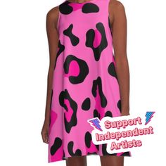 Loose-fit, mid-length sleeveless dress with silky handfeel. Printed on both sides. Machine washable. Size range XS-2XL. hot pink leopard print ,pink leopard pattern,pink animal print,pink leopard, leopard pattern, leopard print, animal print, cheetah, leopard, ocelot Summer Pink A-line Midi Dress, Pink A-line Mini Dress Casual, Trendy Pink Short Sleeve Midi Dress, Trendy Pink Sleeveless Dress For Summer, Trendy Pink Midi Dress With Short Sleeves, Trendy Pink Sleeveless Dress, Pink Casual Sleeveless Dress For Party, Pink Casual Sleeveless Party Dress, Pink Sleeveless Casual Party Dress