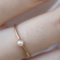 Nwt Exquisite 18k Yellow Gold Plated Natural Freshwater Pearl Ring. Classy And Sophisticated Dainty Pearl Engagement Ring, Simple Pearl Engagement Ring, Dainty Pearl Ring, Cute Gold Rings, Simple Pearl Ring, Tory Burch Ring, Small Pearl Ring, Silver Halo Ring, Pearl Wedding Ring