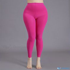 Orcajump - Plus Size Casual Leggings Stockings For 0XL-2XL, Women's Plus 100D Solid Nylon High Rise Stretchy Tights Solid Color High Stretch Thigh-high Tights, Solid Color Stretch Thigh-high Stockings, Solid Color 4-way Stretch Tights With Elastic Waistband, High Waist Compressive Pink Leggings, Nylon Solid Color 4-way Stretch Leggings, Color Socks, Casual Leggings, Leggings Casual, Colorful Socks