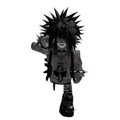 a cartoon character with black hair and spikes on his head