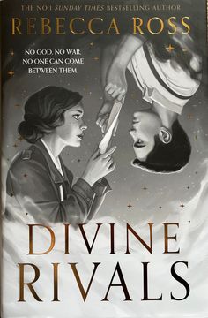 the cover to divine rivals by rebeca cross, with an illustration of two people