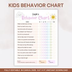 a printable behavior chart for kids with the text, i love you's behavior chart