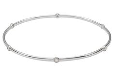 Sterling Silver Diamond Bangle Bracelet (0.25 Carat) White Gold Bangle, Diamond Bangles Bracelet, Bezel Set Diamond, Diamond Bangle, Real Diamonds, Silver Diamonds, Bezel Setting, Diamond Solitaire, Diamond Bracelet