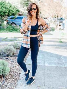 Leggings And Flannel Outfit, Flannel With Leggings, Tv Watching, Align Leggings, University Outfit, Flannel Outfits, Lululemon Align Leggings, Yoga Outfit, Bra Tank