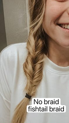 Braid Easy Hairstyles, Easy Fishtail Braid, Braid Hack, Braid Hair Styles, Braid Fishtail, Down Wedding Hairstyles, Fishtail Braid, Hair Tips Video, Game Day Hair