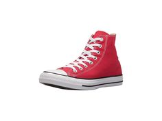 Converse Chuck Taylor(r) All Star(r) Core Hi - Classic Shoes : Red : For men's sizes, please select 1/2 size down from your normal size (if you wear Men's size 9, please choose Men's size 8.5). Women's sizes should be true to size. Ol' skool never looked so good with this casual sneaker staple! Rep your era to the fullest in a pair of the classic Converse Chuck Taylor All Star Core Hi shoes. High-top sneakers with canvas uppers. Vintage Converse rubber toe cap and color-contrasting sidewall. Can Classic Converse High-top Sneakers For Sports, Classic Converse High-top Sneakers, Classic Cotton High-top Sneakers For Streetwear, Classic Converse Cotton High-top Sneakers, Sporty Converse Cotton High-top Sneakers, Sporty Cotton High-top Converse Sneakers, Star Core, Classic Converse, Taylor R