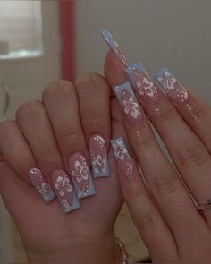 Nail Ideas Mid Length, Tropical Nails Simple, Nail Ideas Acrylic Summer, Nails For Hawaii Vacation, Cute Nail Ideas For Summer, Summer Inspo Nails, Acyrilics Nails, Cute Y2k Nails, Matching Nail Designs