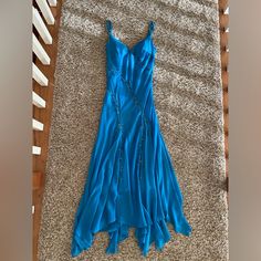 The Most Stunning Dress Vintage Blue Beaded Gown Size Small!! Worn Once Giving Mermaid Y2k Vibes Bought For For $300 Blue Mermaid Hem Maxi Dress For Evening, Elegant Blue Mermaid Dress For Summer, Blue Mermaid Evening Dress For Summer, Blue Silk Evening Dress For Prom Season, Blue Silk Evening Dress For Prom, Blue Silk Gown For Prom Season, Light Blue Mermaid Hem Formal Dress, Urban Outfitters Fitted Formal Dress, Silk Blue Maxi Dress With Fitted Bodice