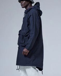 Indigo C/N Anorak – Snow Peak Snow Peak, Long Parka, Brace Yourself, Bellows, D Ring, Above The Knee, Half Zip, Parka, Layering