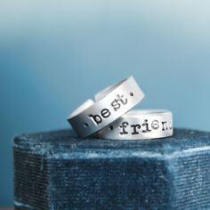 Best Friend Ring Set Best Friends Rings, Friends Rings, Best Friend Rings, Saddle Ring, Friend Rings, Friendship Rings, Love And Care, Human Hand, Silver Spinner Rings