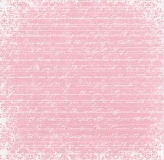 an old pink paper with white writing on it