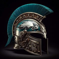 a helmet with an eagle on it and the word titans written in gold letters is shown