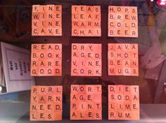 several scrabble tiles are arranged in the shape of words