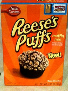 a box of reese's puffs muffin mix