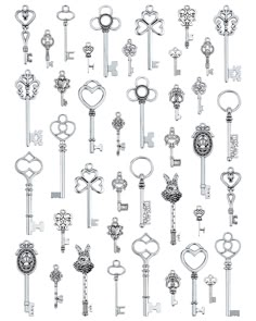 a bunch of keys that are in different shapes and sizes