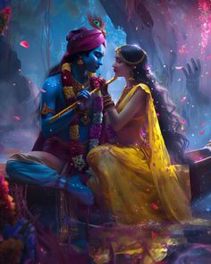 राधा कृष्ण, Dark Forest Aesthetic, Radha Painting, Forest Aesthetic, Mughal Paintings, Radha Krishna Love Quotes, Krishna Wallpapers