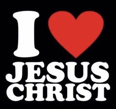 i love jesus christ sticker on a black background with the words, i heart jesus christ