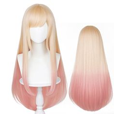 PRICES MAY VARY. [Package Include] - 1*Wig +1*Wig Cap. The beard is fixed by elastic band, suitable for most people. [Professional Material] - 356°F heat resistant synthetic silk fiber, you can blow hot air and easily shape it in a safe temperature range. [Adjustable] - Suitable for head circumferences from 19.6 - 23.6 inches, suit for adult & kids. You can crop or trim the bangs for a better fit. [Occasion] - Perfect for your Christmas, party, cosplay, Halloween, Masquerade, etc. [After-sales S Blonde Pink Wig, Straight Hair With Bangs, Pink Short Hair, Purple Bob, Blonde Pink, Kawaii Wigs, Silk Fiber, Anime Wigs, Women Cosplay