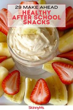 healthy after school snacks with strawberries and bananas