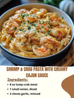 shrimp and crab pasta with creamy cajun sauce