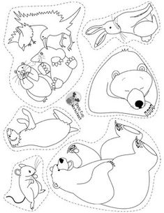 an animal cut out from paper with some other animals on the bottom and one in the middle