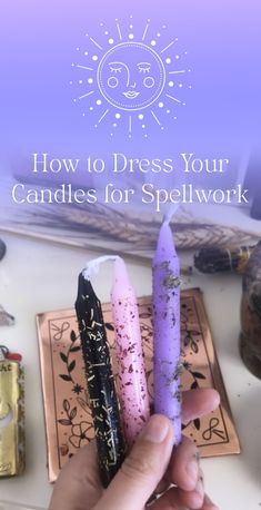 Dressing A Candle, Dress A Candle, Candle Alter, Witchcraft Candles, Fire Magic, Purple Candles, Spiritual Candles