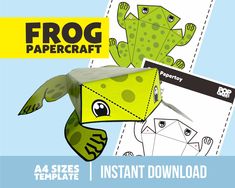 frog papercraft with instructions to make it