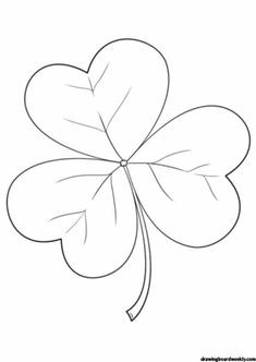 a four leaf clover is shown in the shape of a heart on a white background