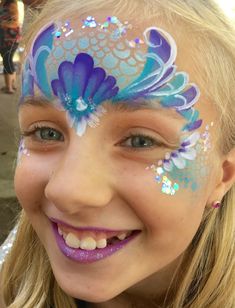 Mermaid Face, Face Painting Tips, Girl Face Painting, Fantasy Party, Face Painting Tutorials, Face Painting Easy