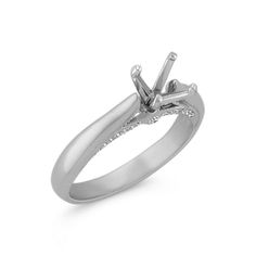 a white gold engagement ring setting with diamonds